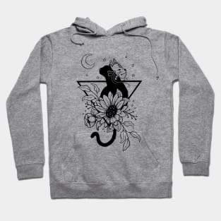 cat flower with fox kitsune mask Hoodie